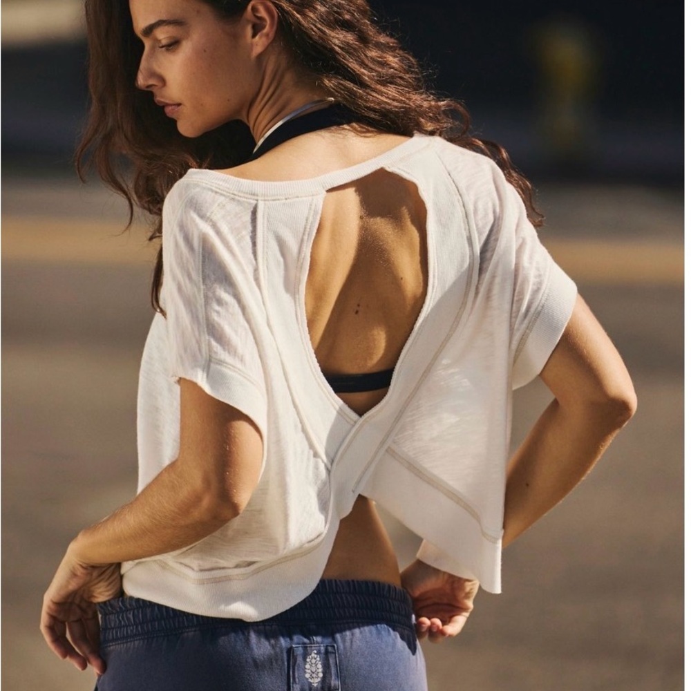 Free People White My Time Tee